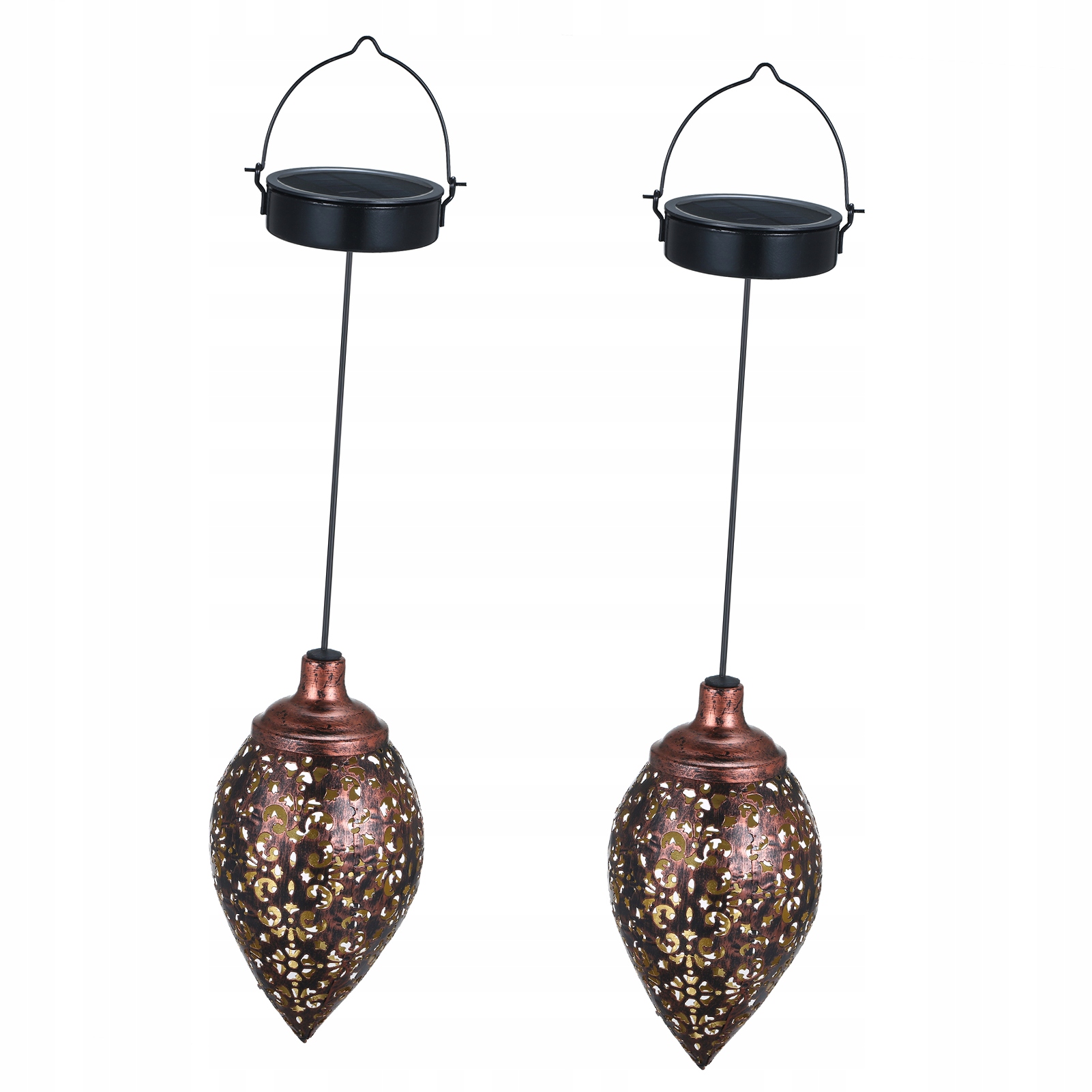 Solární závěsná lampa ve tvaru olivy, hnědá, IP44