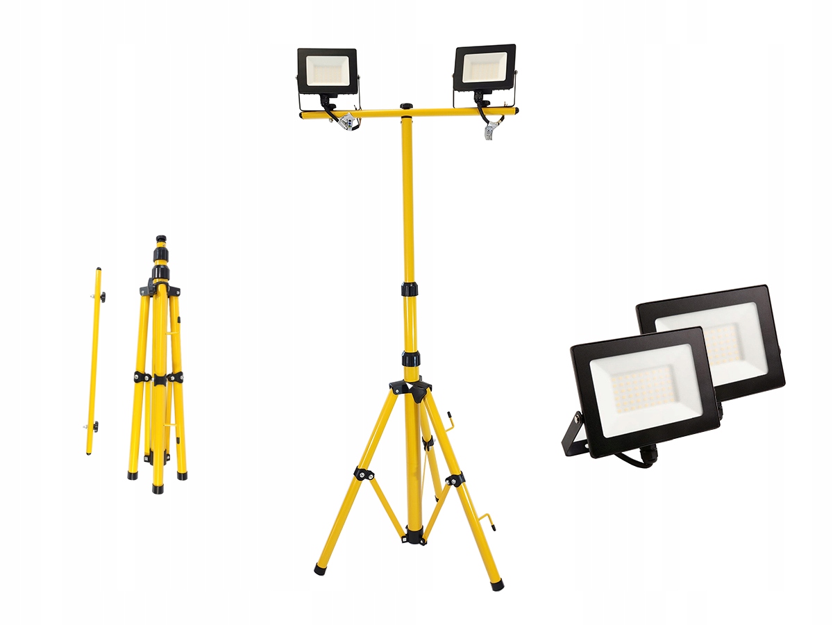 Прожектор галогенная светодиодная лампа 2x 50W + штатив