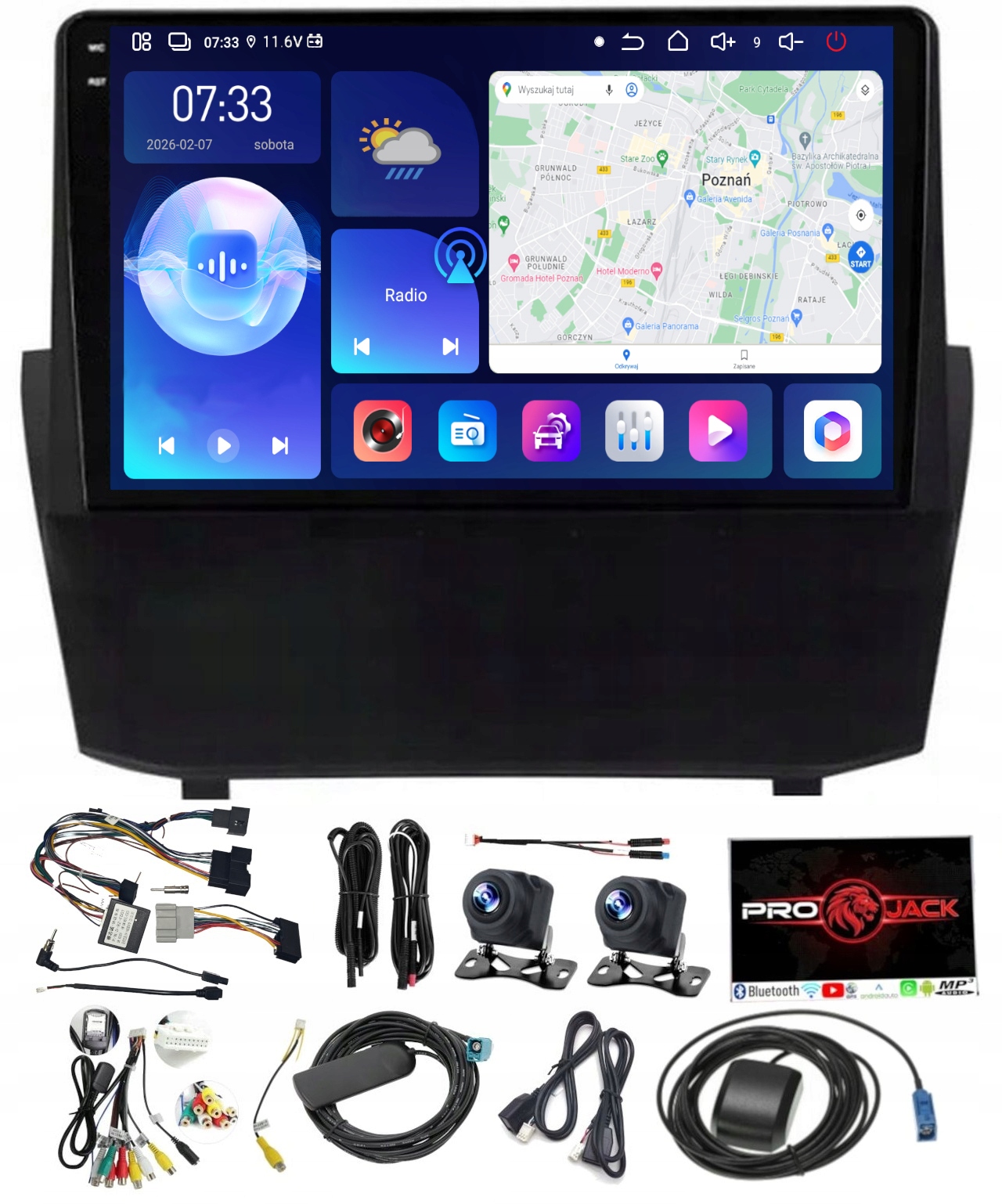 Rádio Navigácia Carplay Gps Android Ford Fiesta 2009-2017 6GB 128GB Sim
