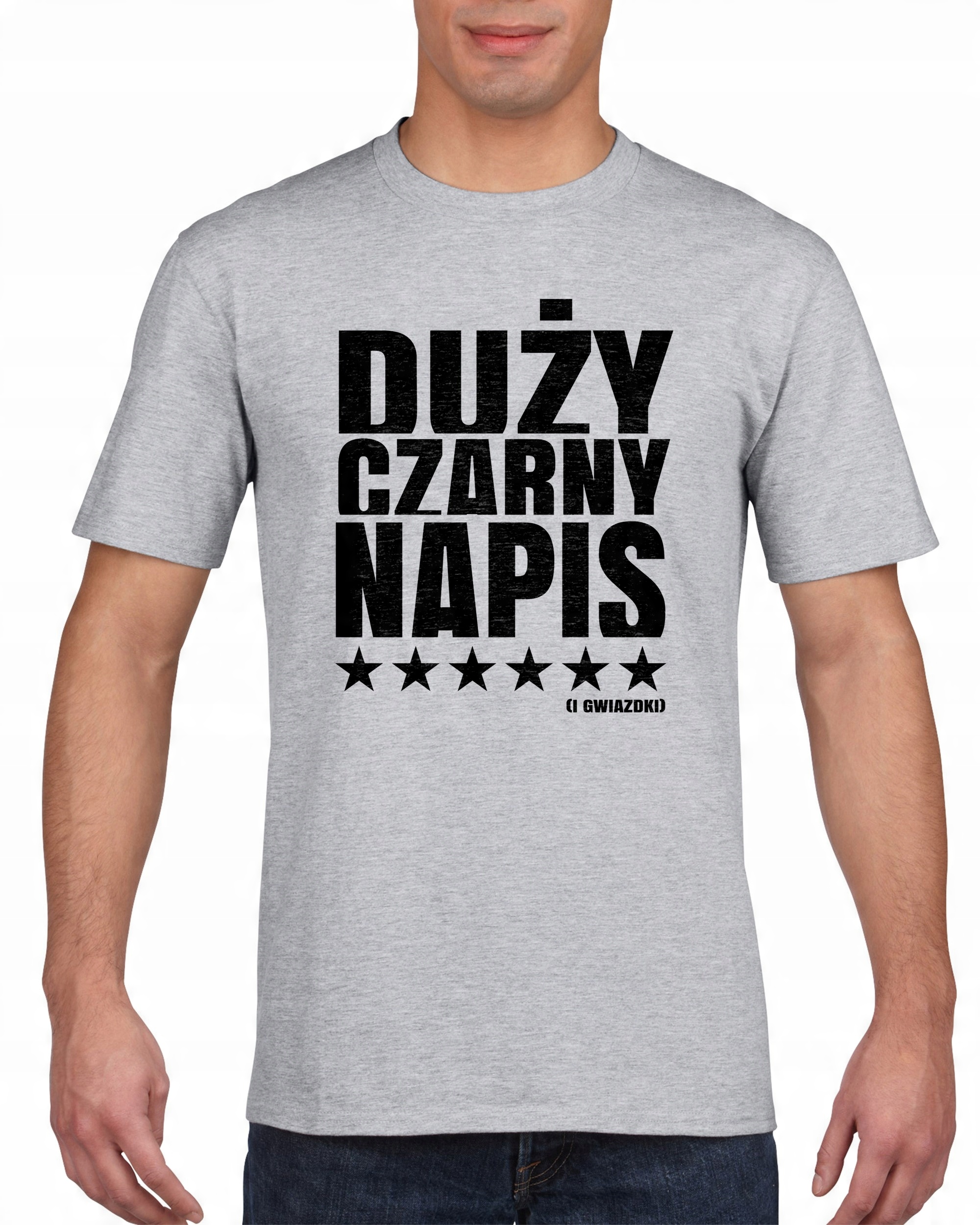 

Koszulka męska Duzy Czany Napis Z Gwiazdkami s L