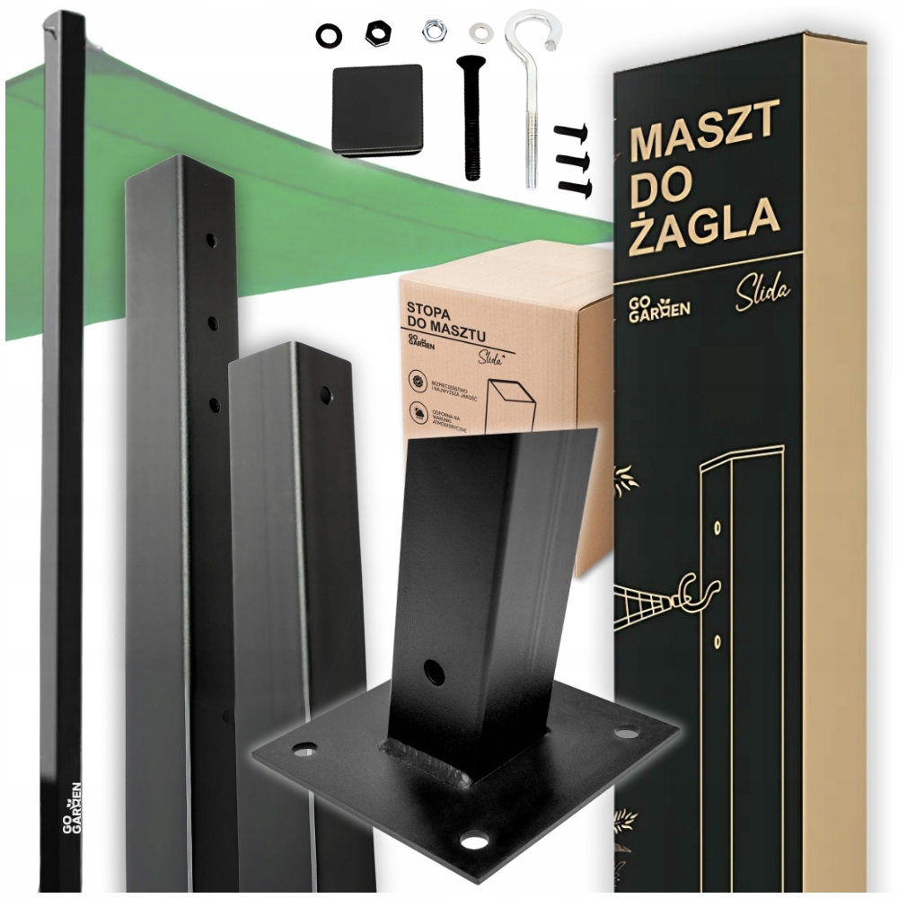 Stožárový Sloupek Pro Plachtu Zahradní Noha Nastavitelná Výška 240 CM Komplet