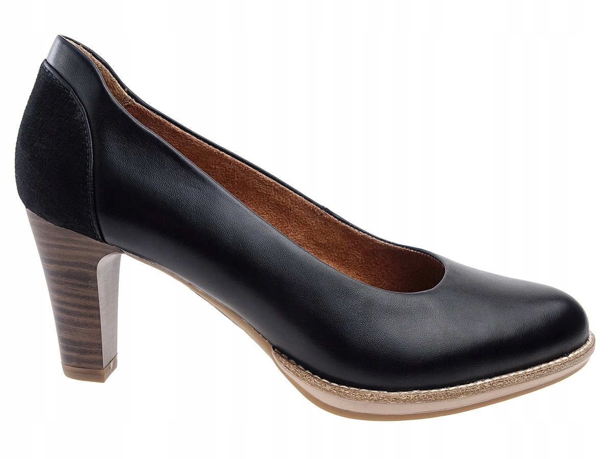 

Tamaris czółenka buty 22425 czarny, beż, skóra 37