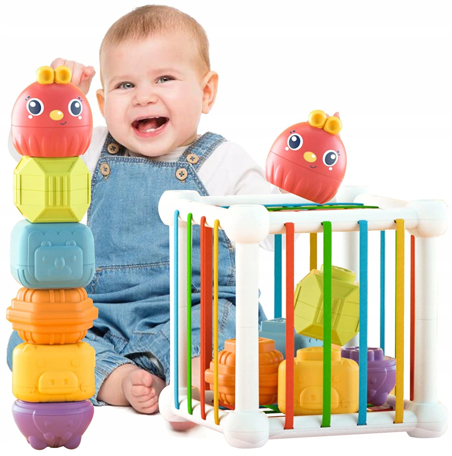 

Elastyczna Kostka Sorter Sensoryczna Grzechotki