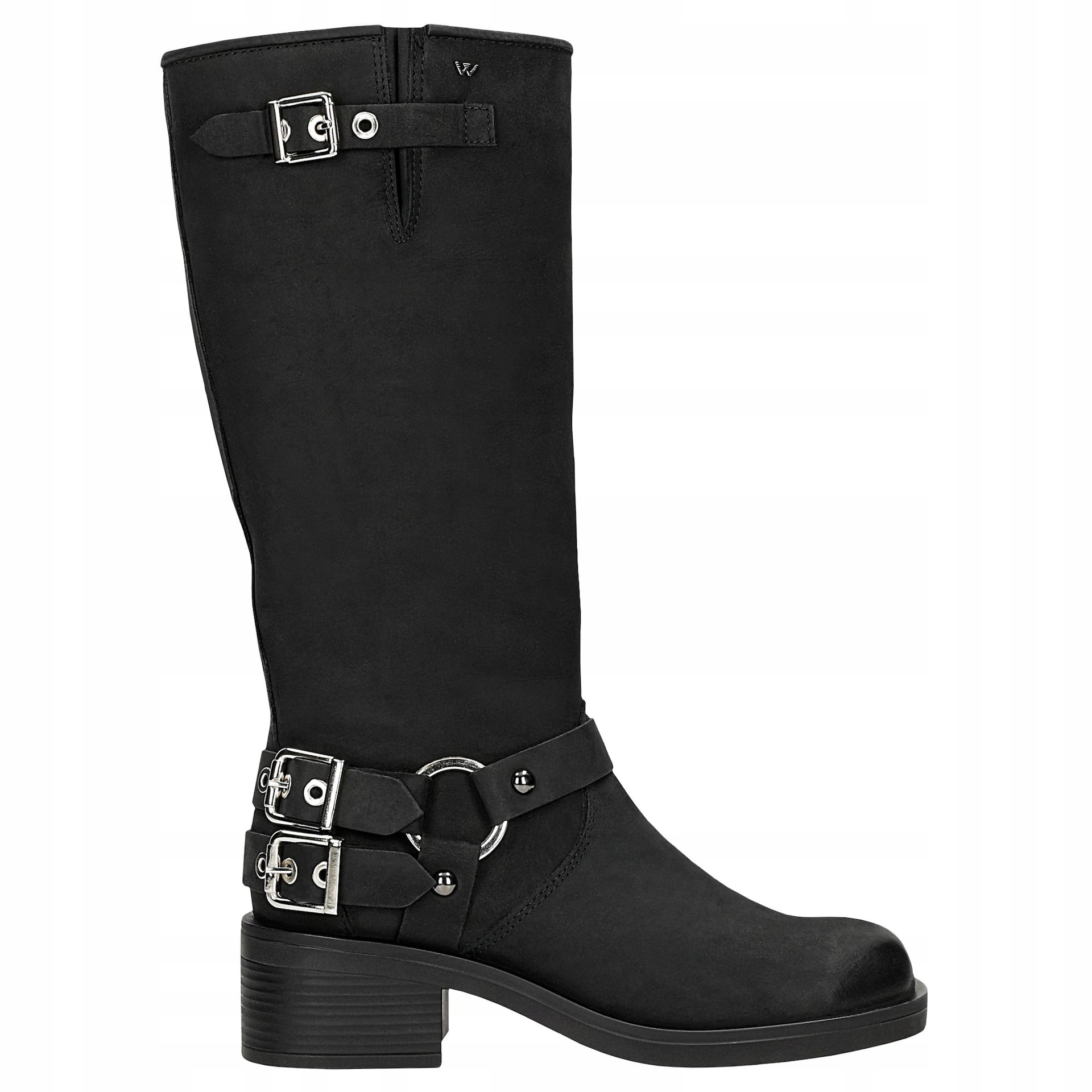 Černé kožené motocyklové kozačky vel. 38