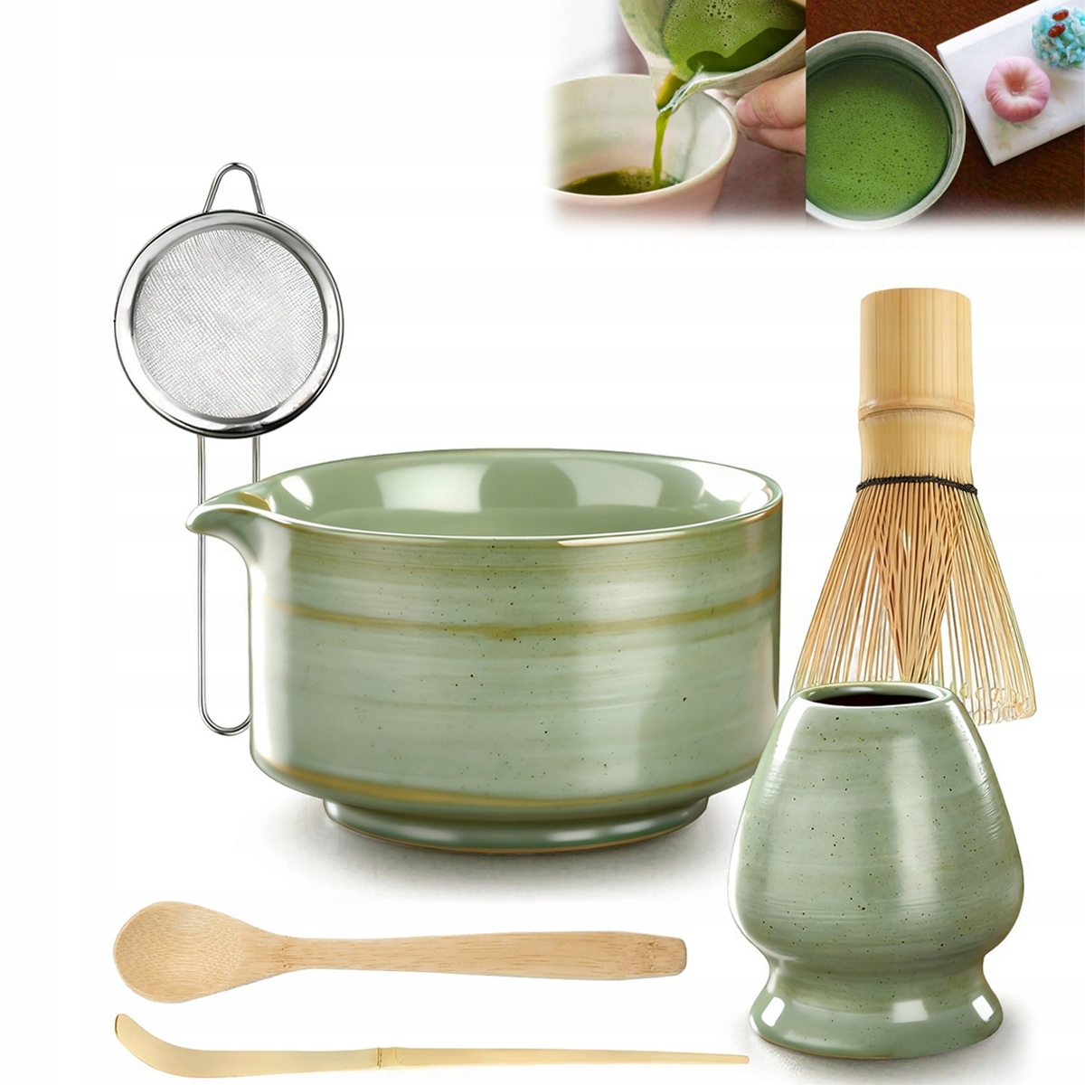 Levně Comforder Sada pro Matchu – Miska a Metla, Startovací Sada Zelená