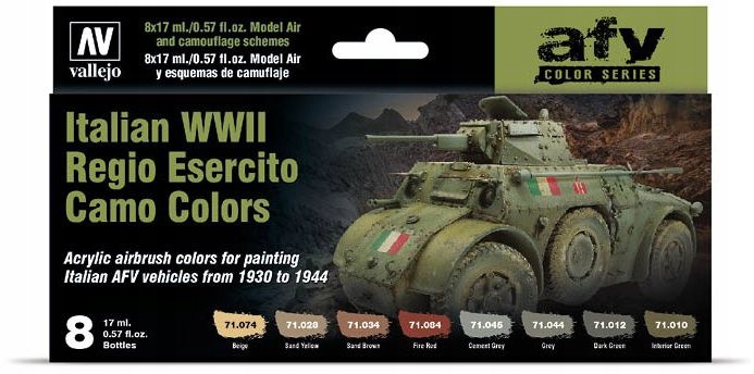 Vallejo: 71.645 Afv Italian Wwii Regio Esercito Camo Colors (8X17 ML)