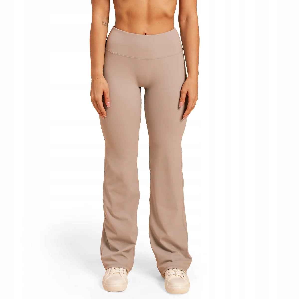 Damskie Spodnie Sportowe Wysoki Stan Dzwony Rozszerzane Ash BeastPink L