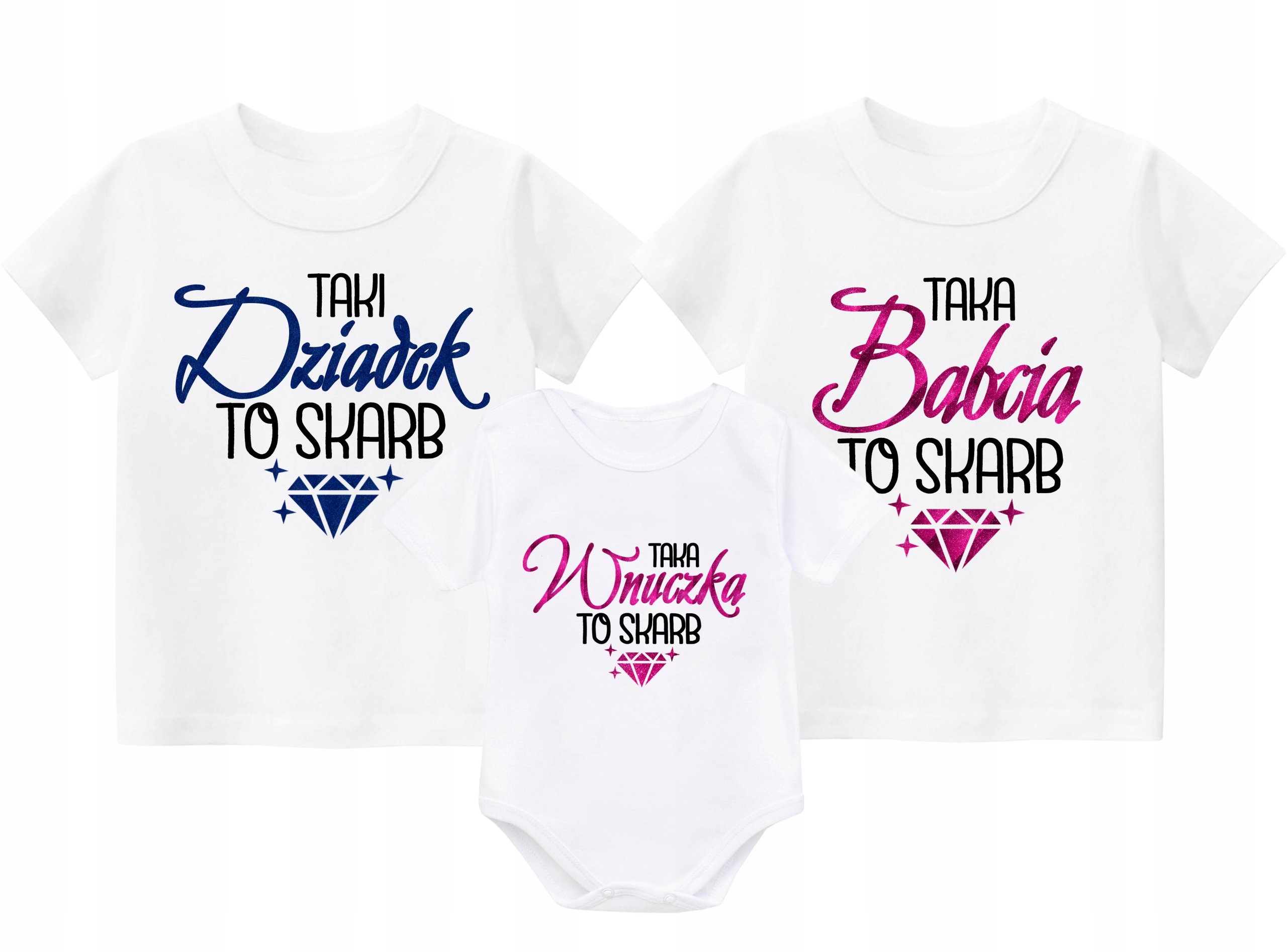 Sada 2 triček a body Babička Dědeček Vnučka dárek ke Dni babiček