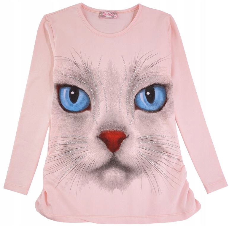 

Your World Bluzka Tunika Kot oczy Róż 128 J73G