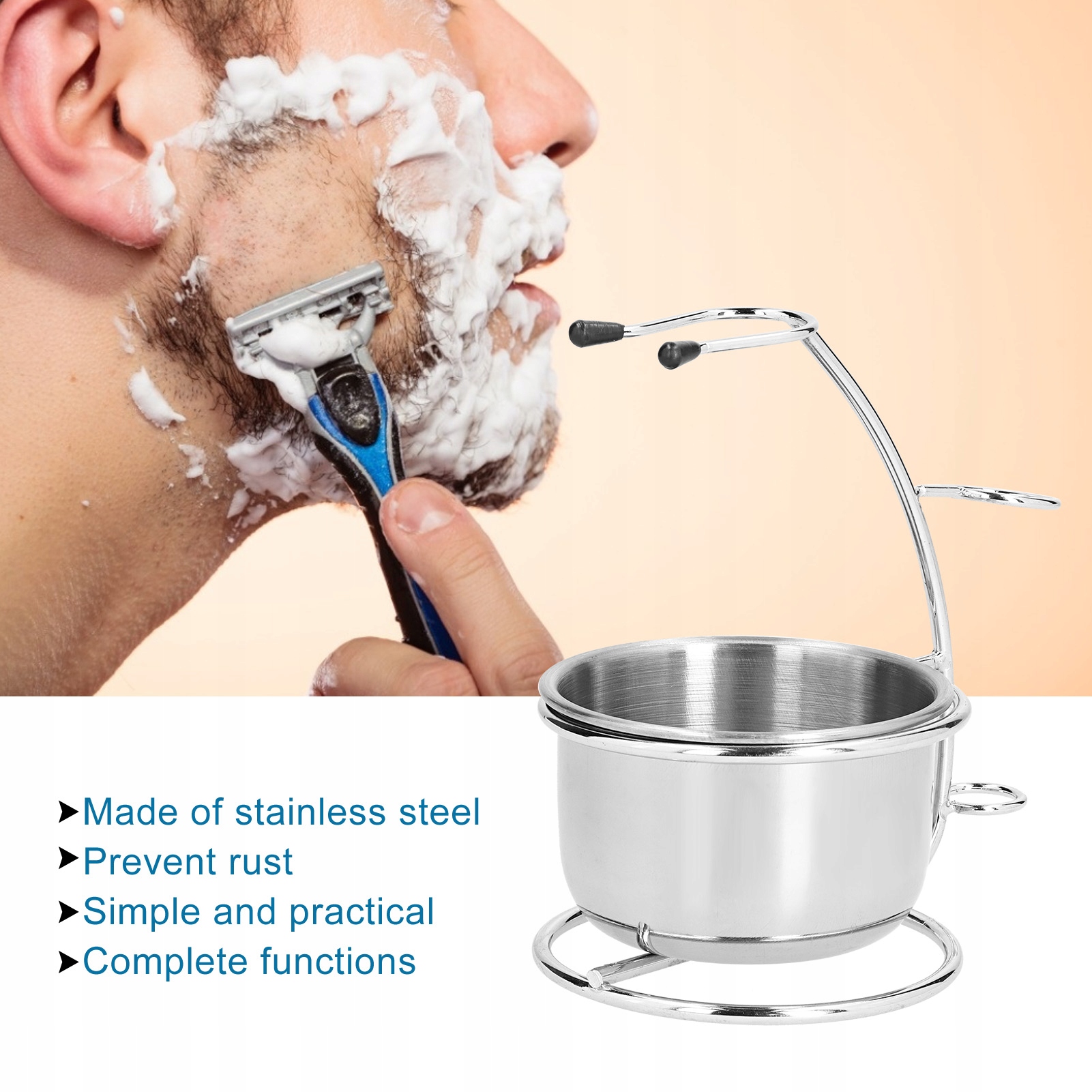 STOJAK DO GOLENIA ZESTAW MISEK METALOWY UCHWYT Marka bez marki