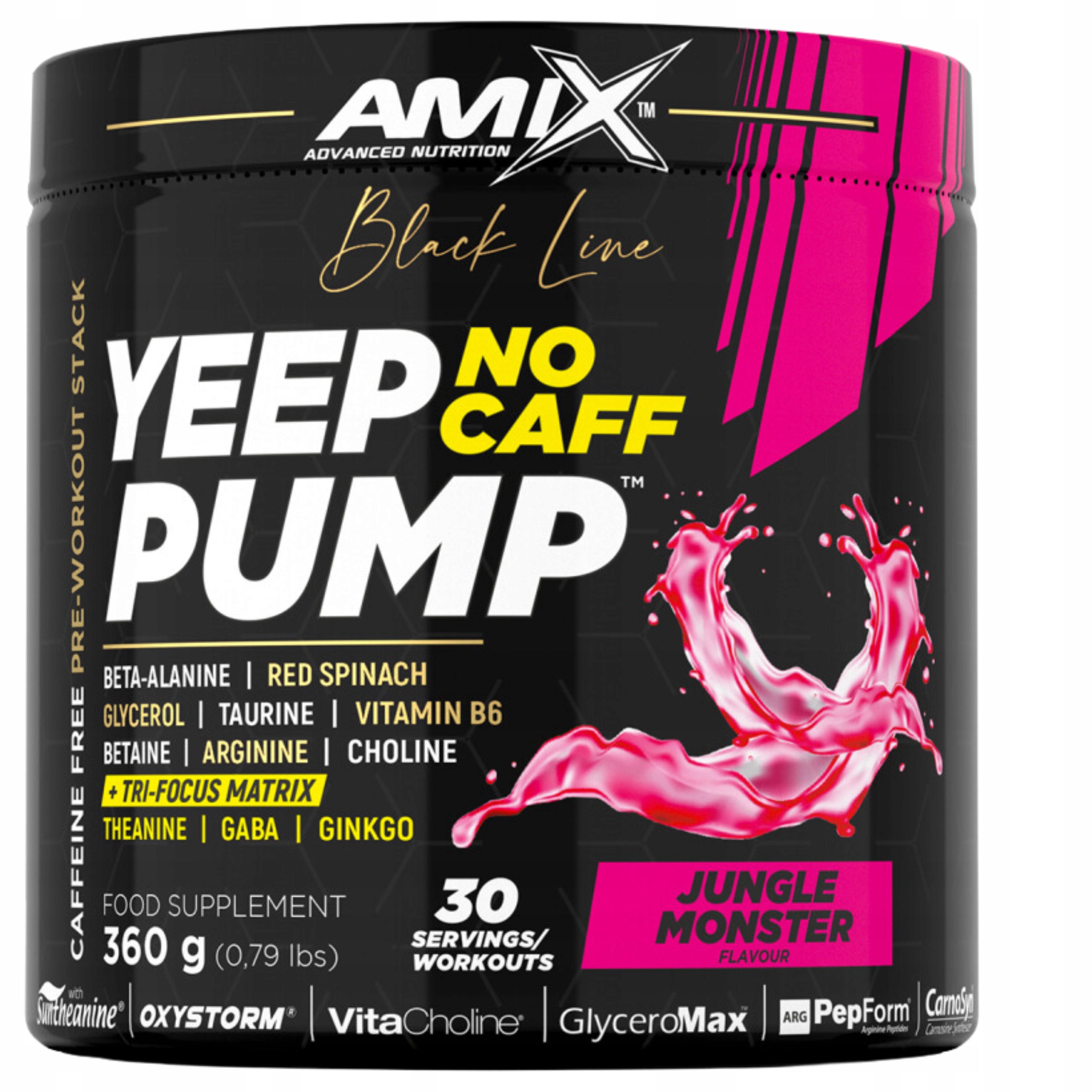 Předworkout bez kofeinu Čerpadlo Síla Odolnost Soustředění Yeep Pump no Caff