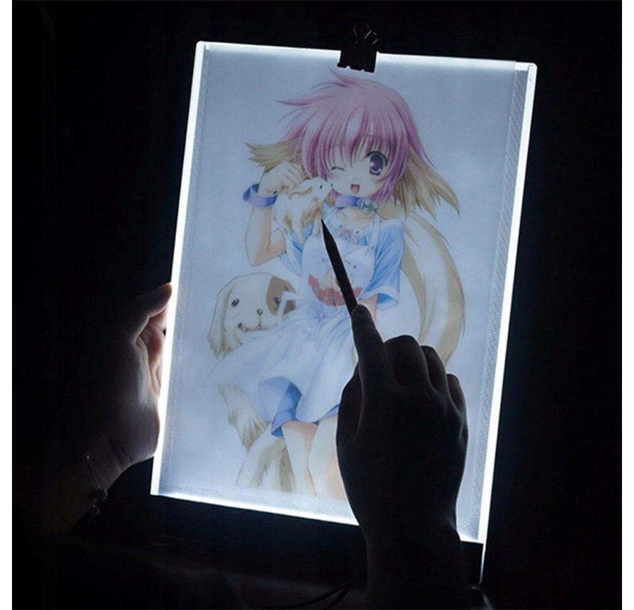 PODŚWIETLANA TABLICA DESKA KREŚLARSKA do rysowania LED A4 TRYB ROZJAŚNIANIA Marka Stator