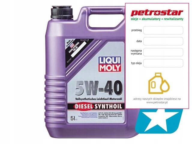 LIQUI MOLY SYNTHOIL DIESEL 5W40 5L 1341
