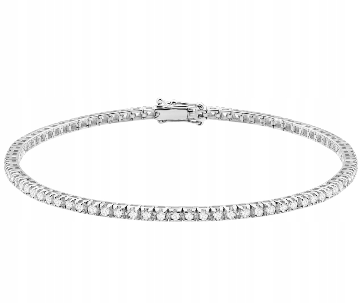 Bílý zlatý náramek 14K 585 s diamanty 1,14 ct 18 cm Klasický