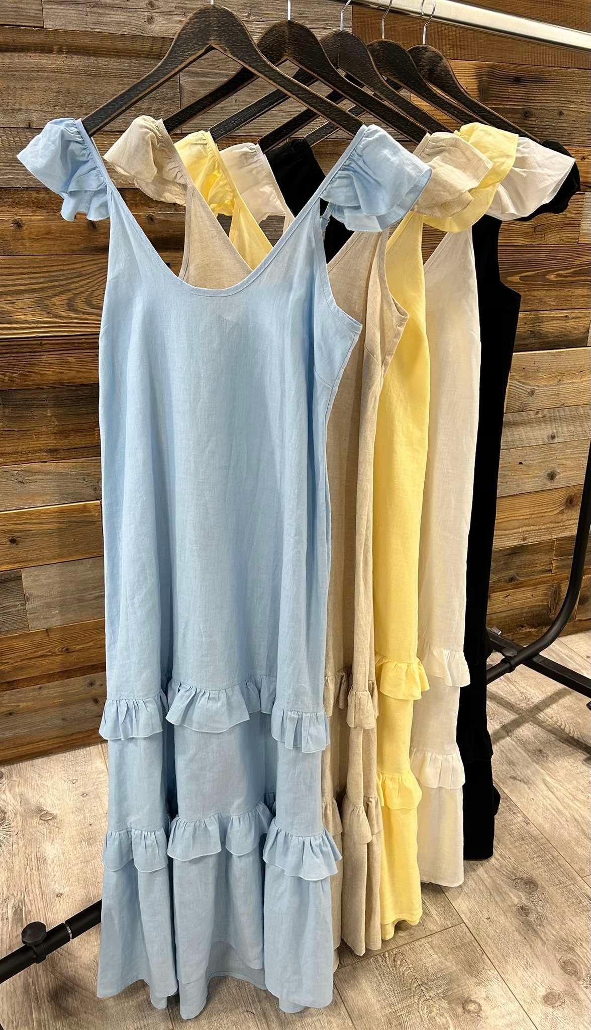 By O La La! Lněná Šaty Maxi Bílá S 36