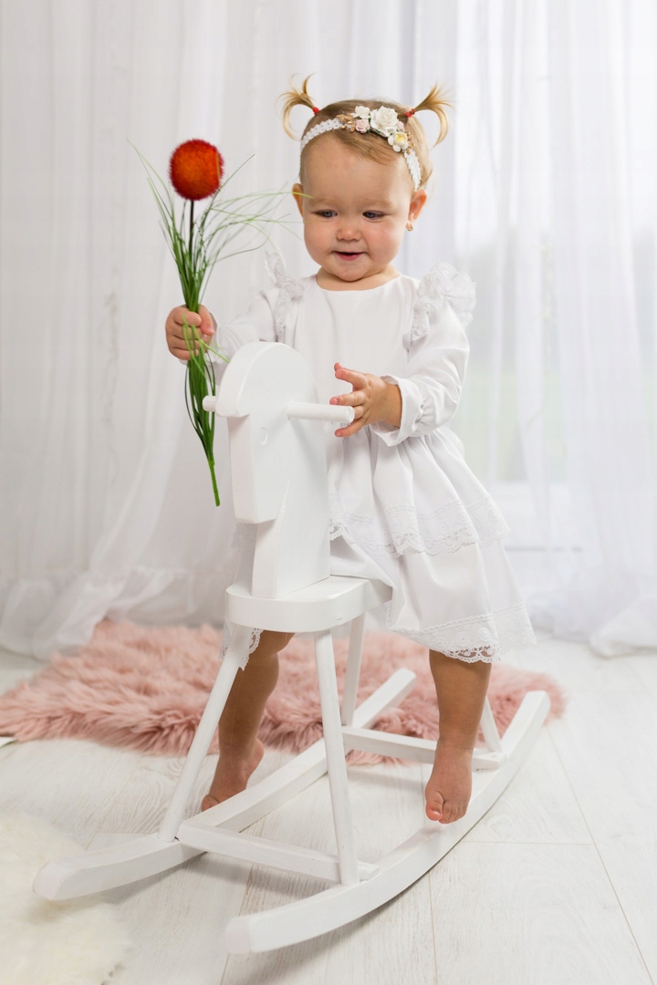 Biała Sukienka do chrztu dla dziewczynki Kaja 80 Marka Inna marka