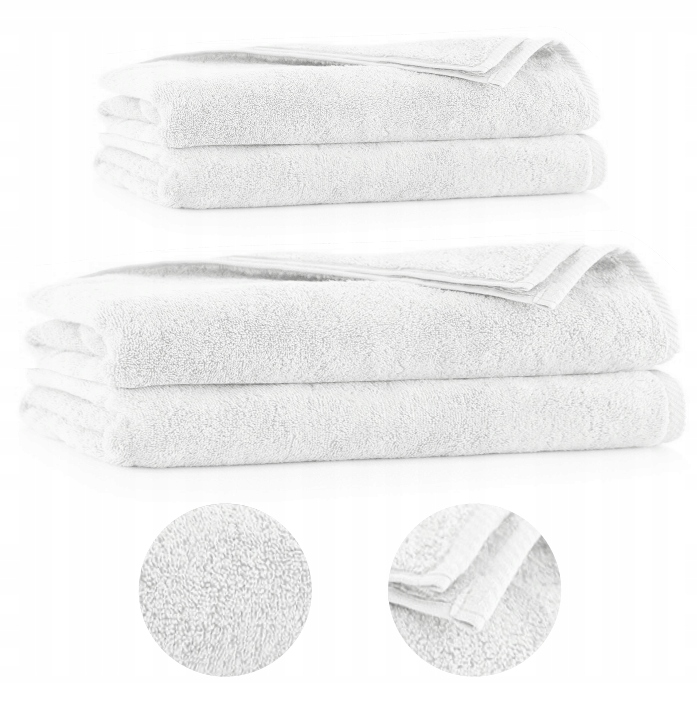 

Komplet 4x Ręczniki 50x100 70x140 Bawełna Hotelowe