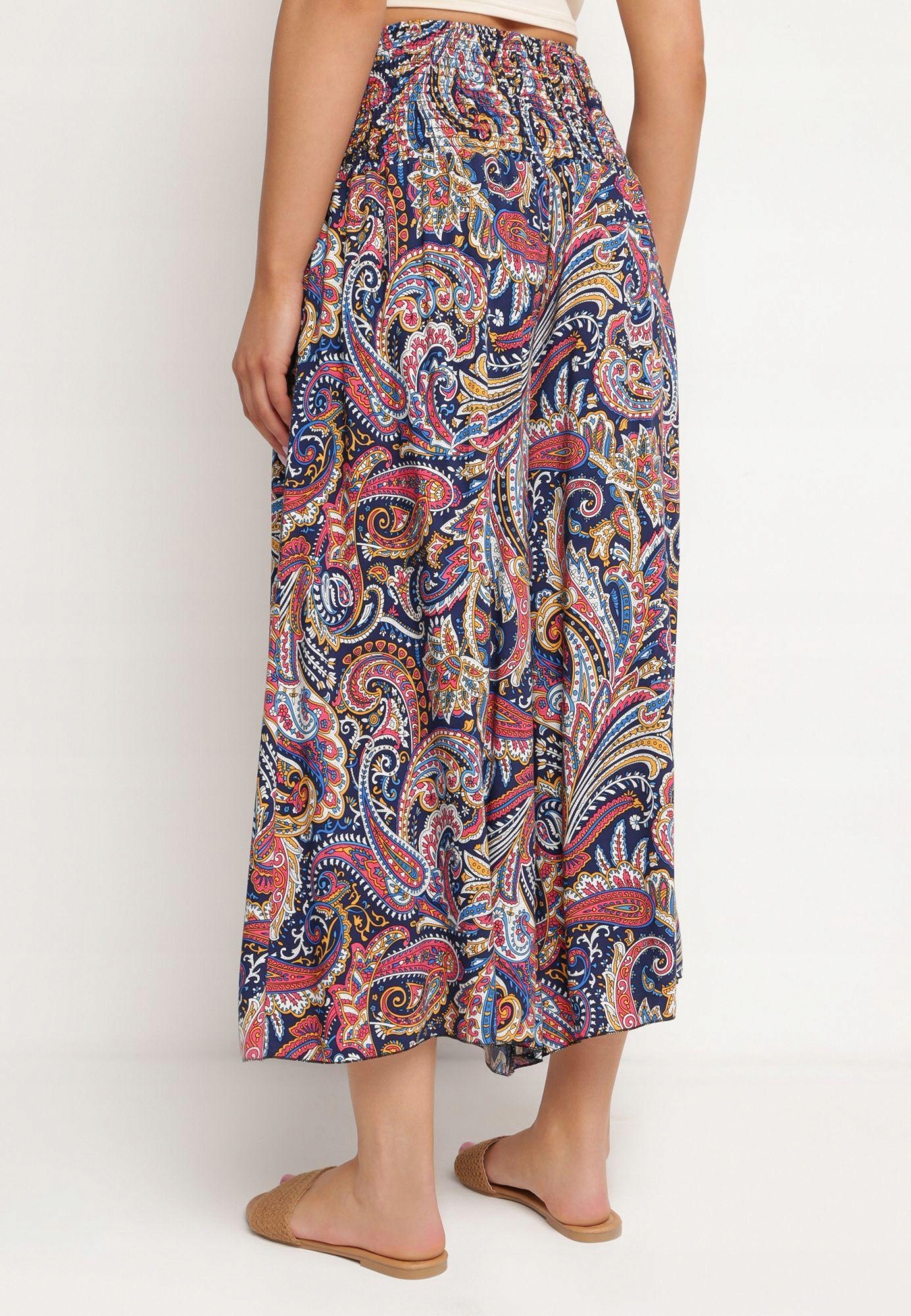 Born2Be Granatowe Spodnie damskie XL/XXL Wzór dominujący bez wzoru