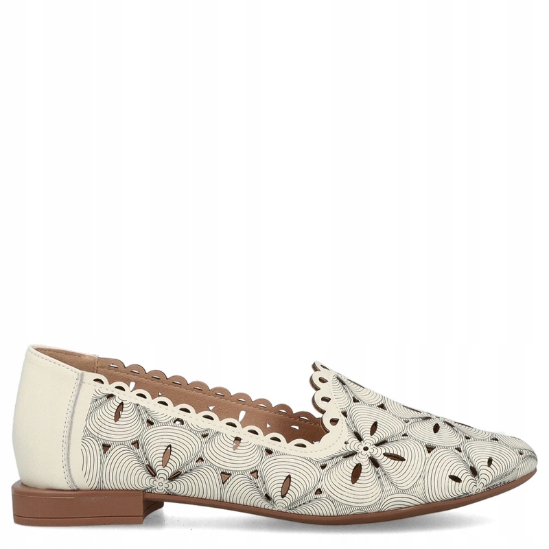 Ažurové baleríny z kůže Filippo DP7709-26 Béžové 37