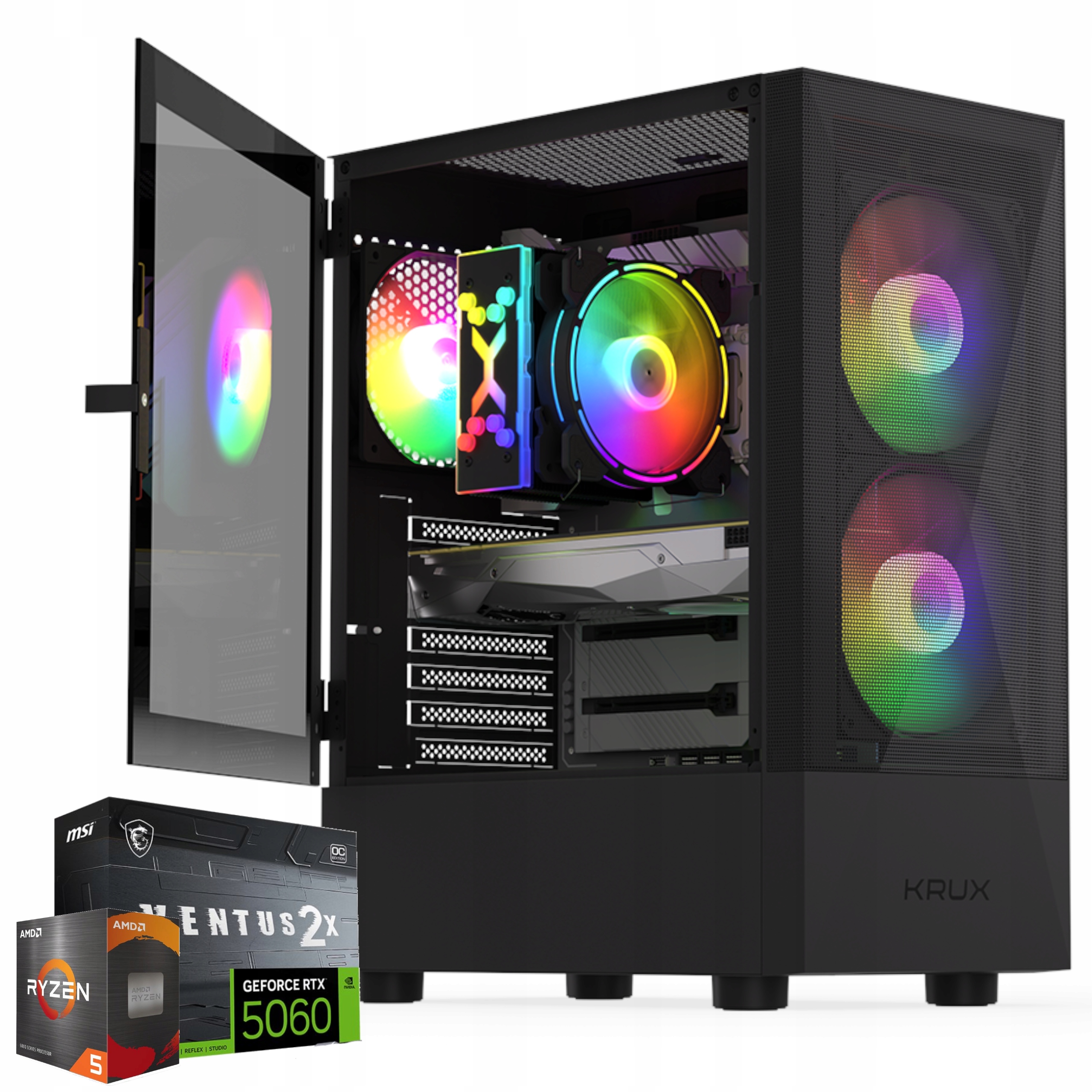 Komputer do gier Ryzen 5 5500 l RTX5060 l 16GB Ram l 512GB Ssd l Win 11 Pro