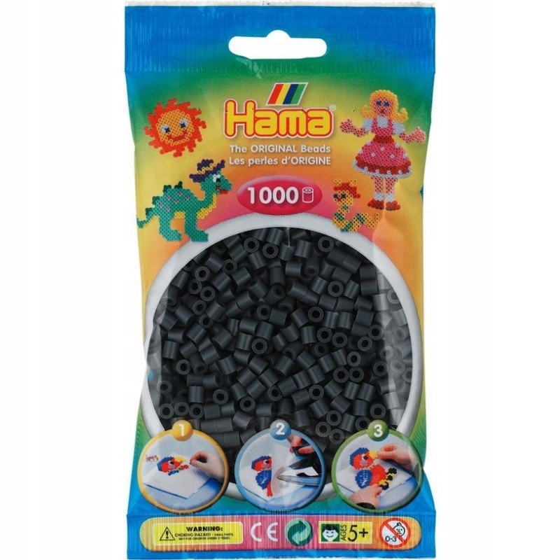 

Hama 207-71, koraliki midi, ciemny popiel, 1000szt