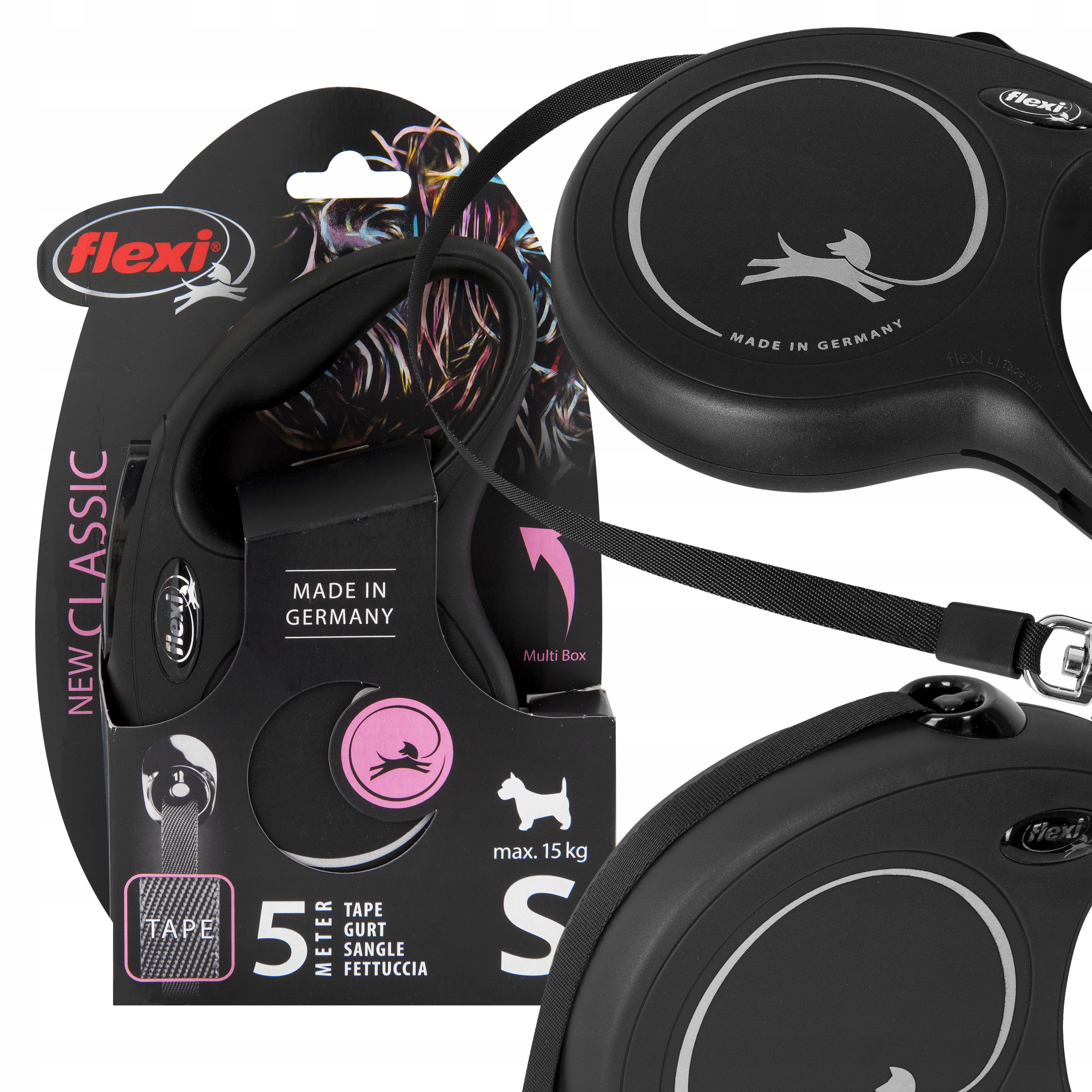 

Smycz Automatyczna Flexi S 15 Kg Taśma 5 M Dla Psa