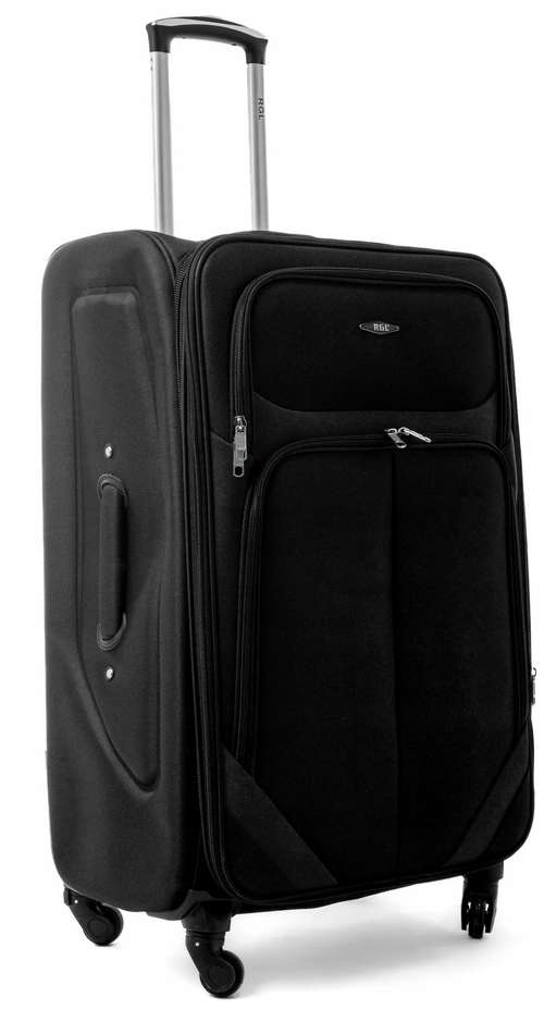 Walizka Duża Materiałowa Bagaż Rejestrowany Do Samolotu Na 4 Kółkach Czarny