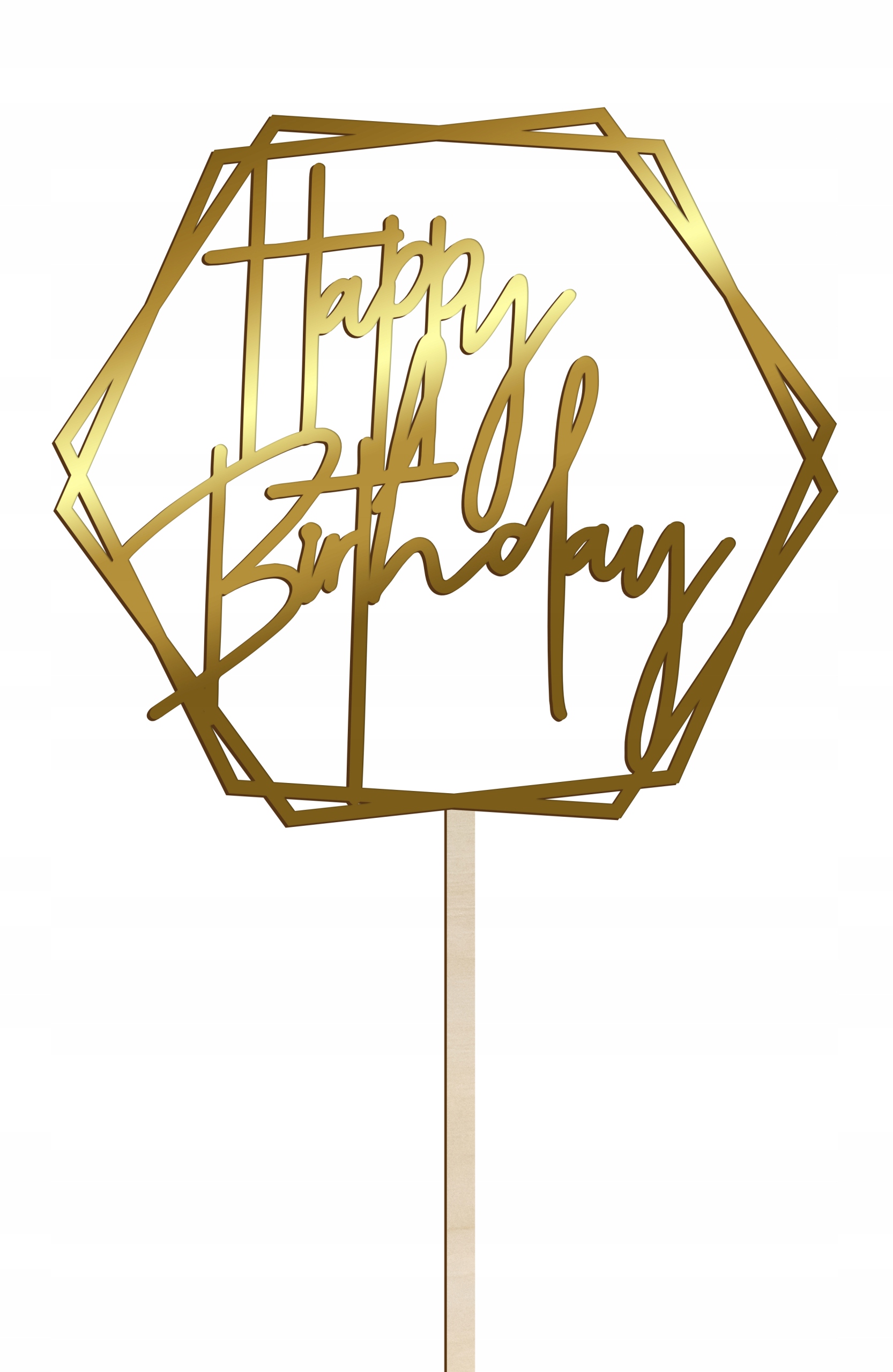 

Topper Urodzinowy Happy Birthday Złoty