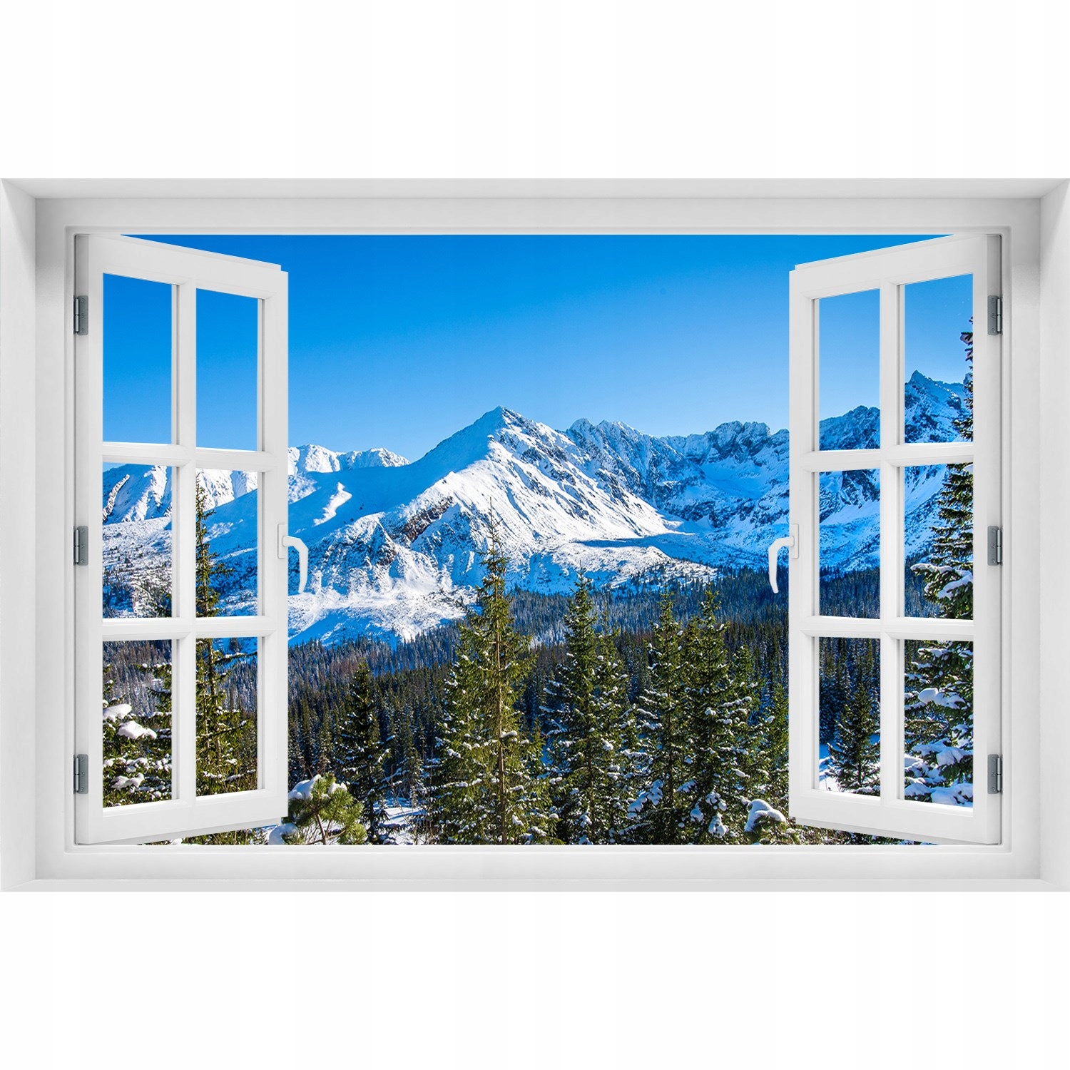 

3D Okno Naklejka na ścianę Panorama Tatr 90x60