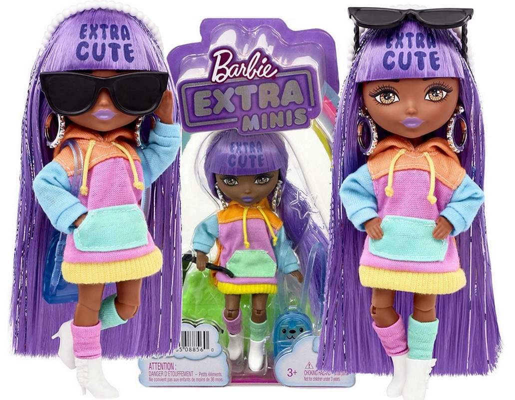 

Lalka Barbie Extra Minis lalka w kolorowej bluzie