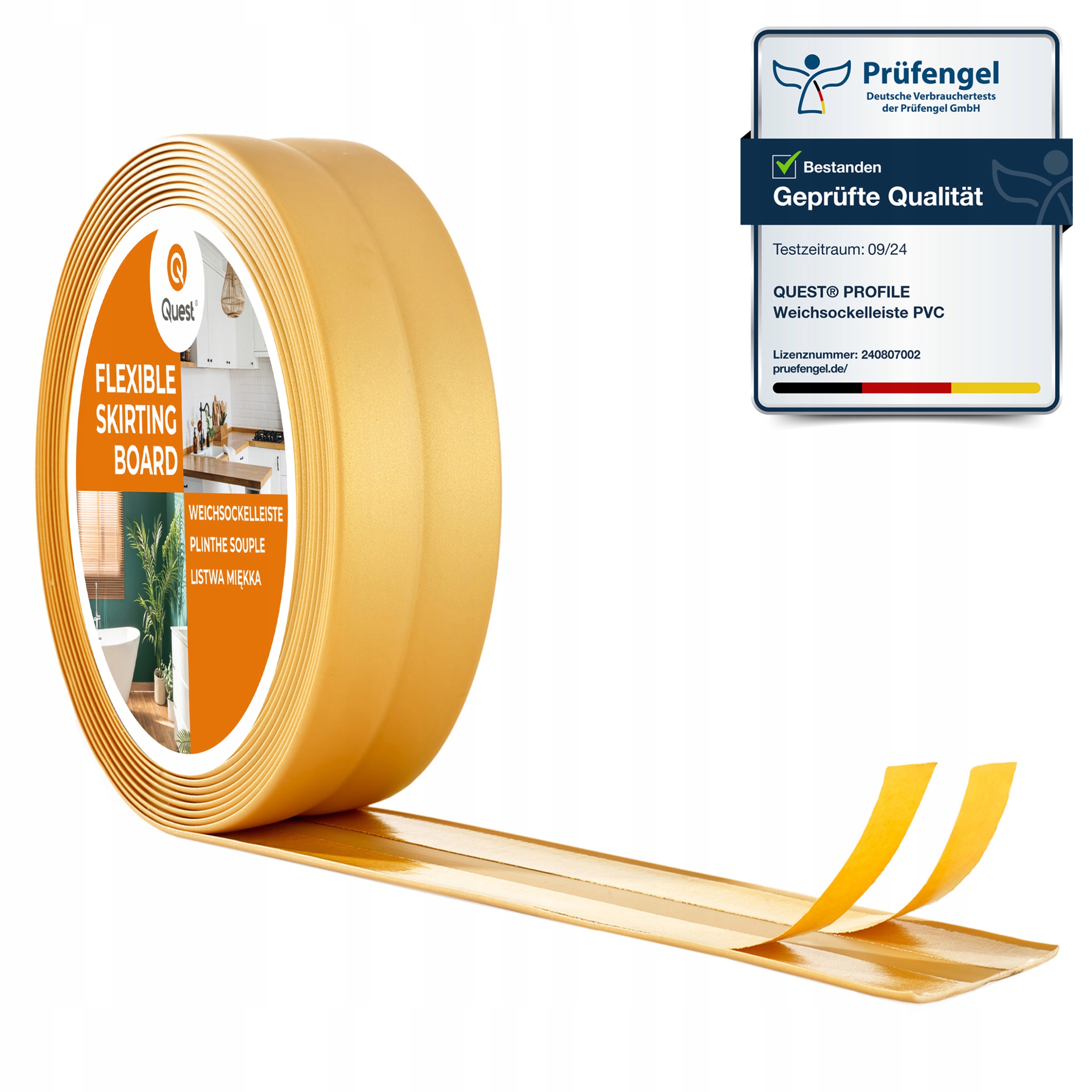 Samolepiaca dokončovacia lišta zlatá Pvc 15/15 25 m