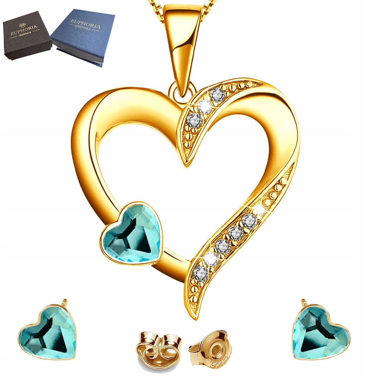 Sada šperků Zlaté Stříbro 925 Dárek s zirkony pro ženy