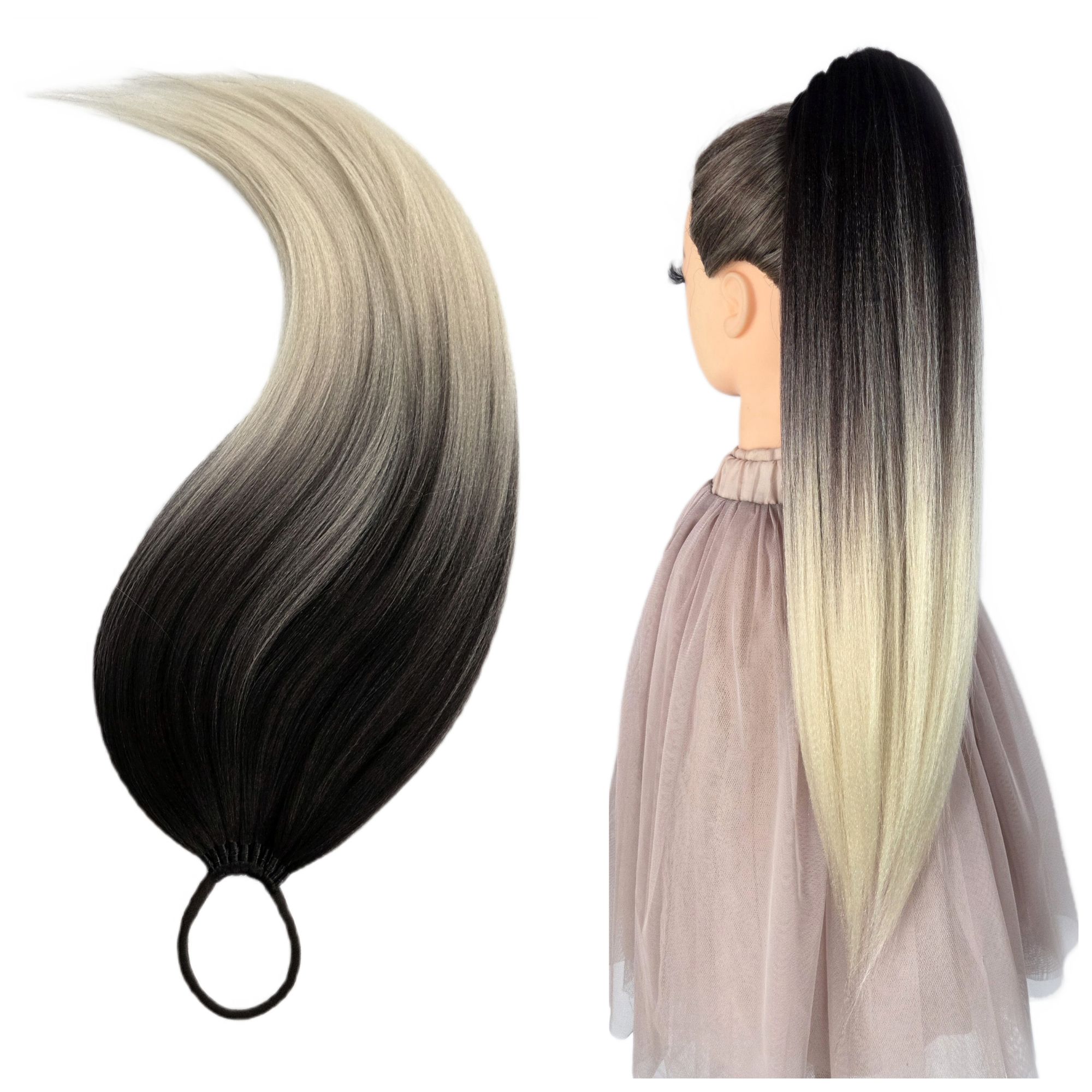 Poník na gumičce, Kuc-Gumka, Příčesek, hnědý blond, Přírodní Dívka, 60 cm