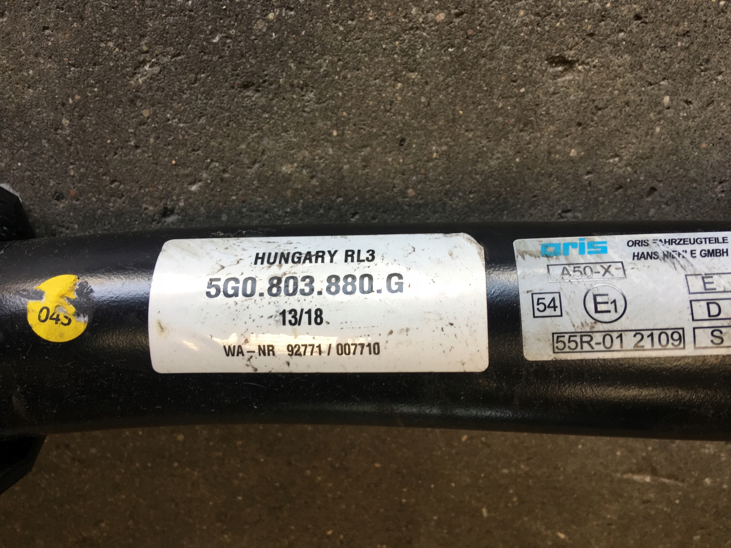 HAK HOLOWNICZY VW GOLF VII 5G0803880G Producent inny