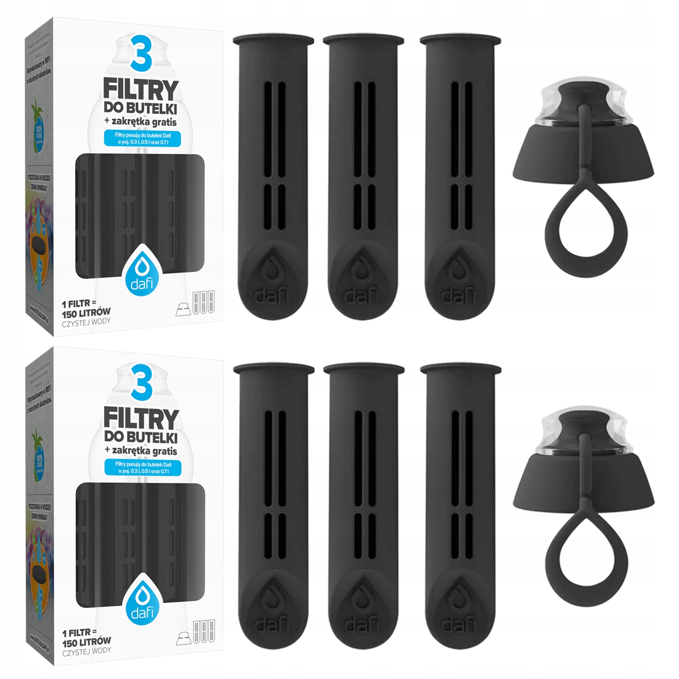

Dafi filtry do butelki Solid i Soft czarne x6