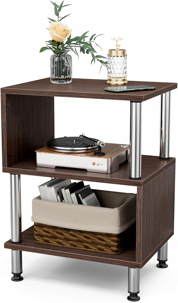 Frylr Noční stolek ve tvaru písmene, 40 x 30 x 54 cm, italský ořech