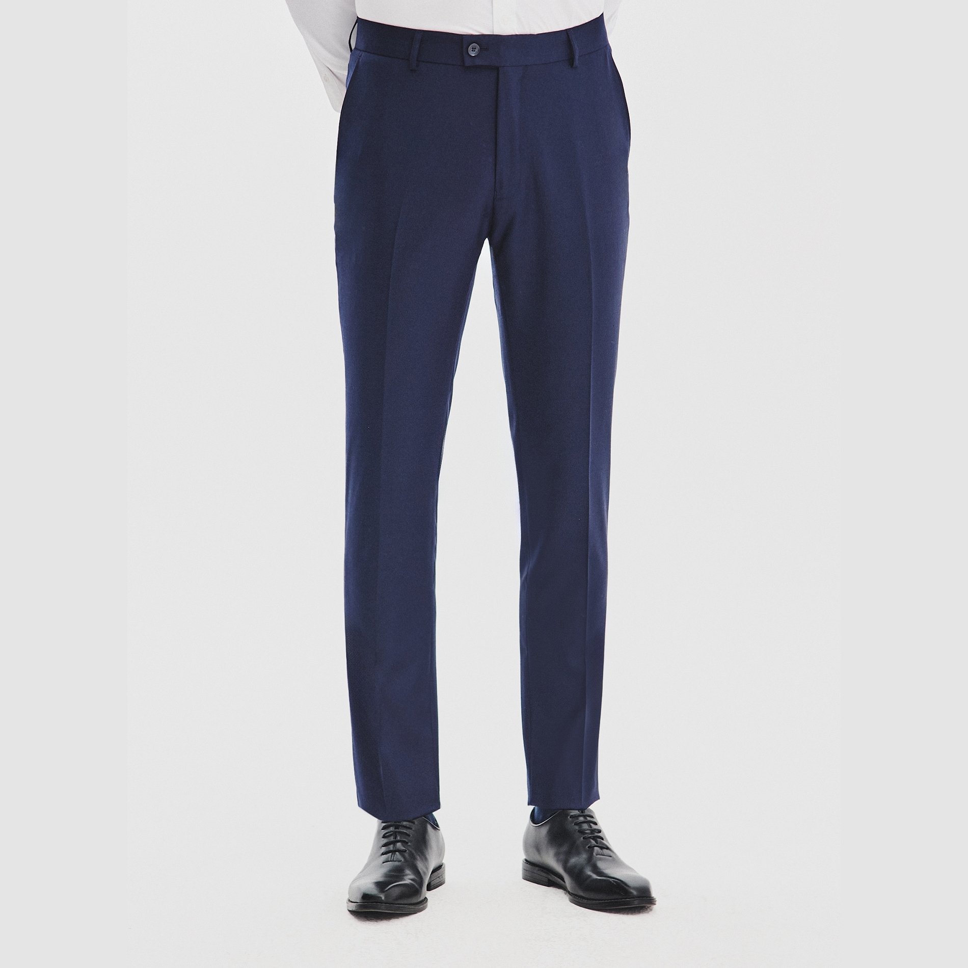 Tmavě modré oblekové kalhoty s vlnou Pako Lorente , vel 100/176