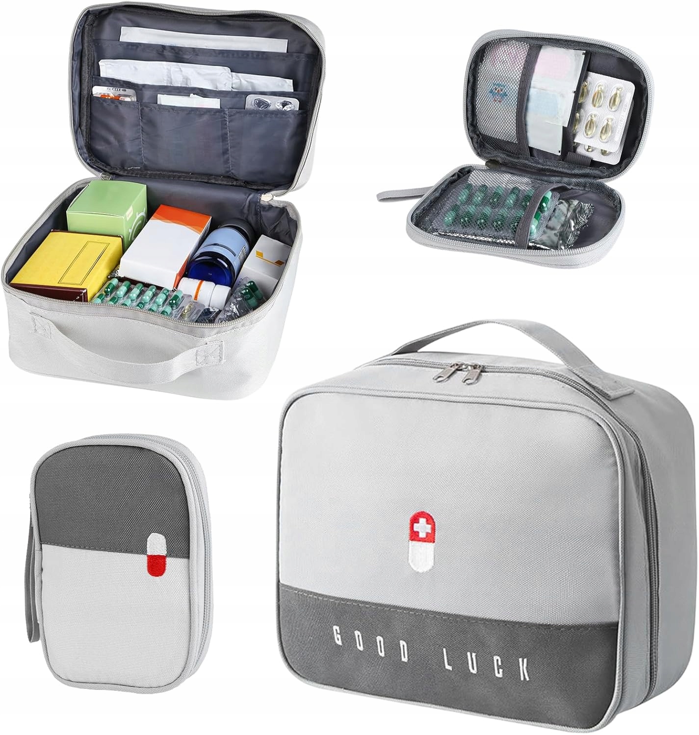 PODRÓŻNA 2-CZĘŚCIOWA APTECZKA TORBA DO PRZECHOWYWANIA LEKÓW ORGANIZER