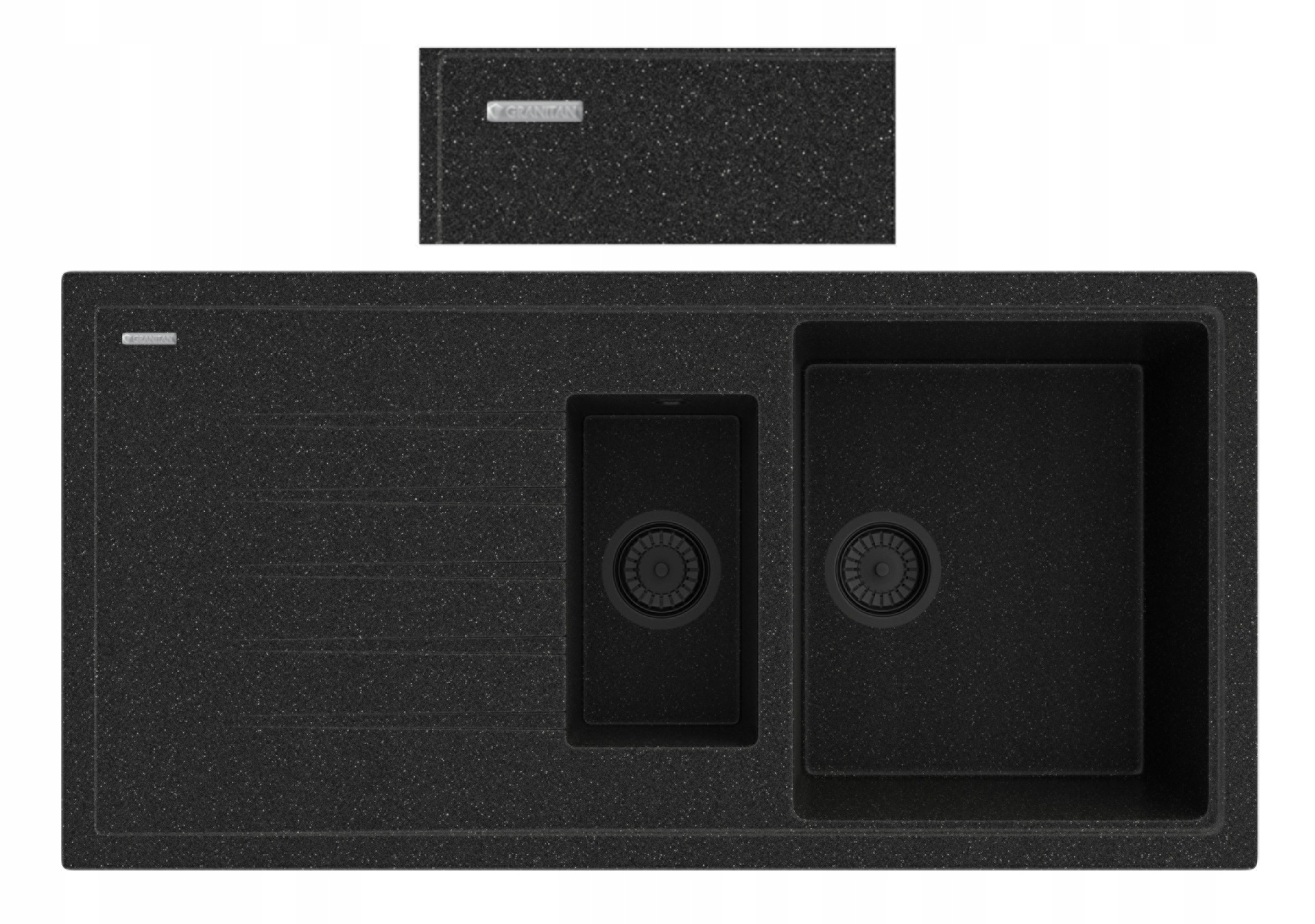 Dřez Dřez 1,5 Komorový Černý Metalik Solaris