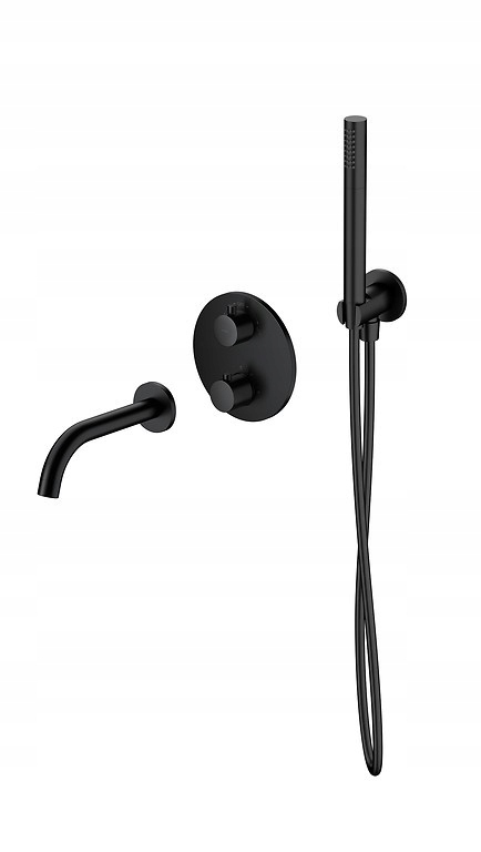 Sada B731 Vaňová Batéria Sprchová Súprava A Vaňový Výtok Zen, Čierna