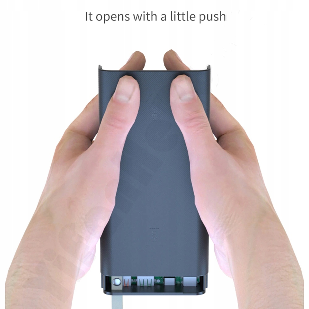 Obudowa PowerBank 12x 18650 USB C Micro Rozsuwana Pojemność akumulatora 36000 mAh