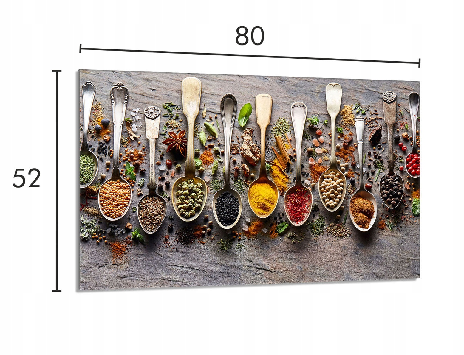 Skleněná ochranná deska na sporák 80x52 Koření