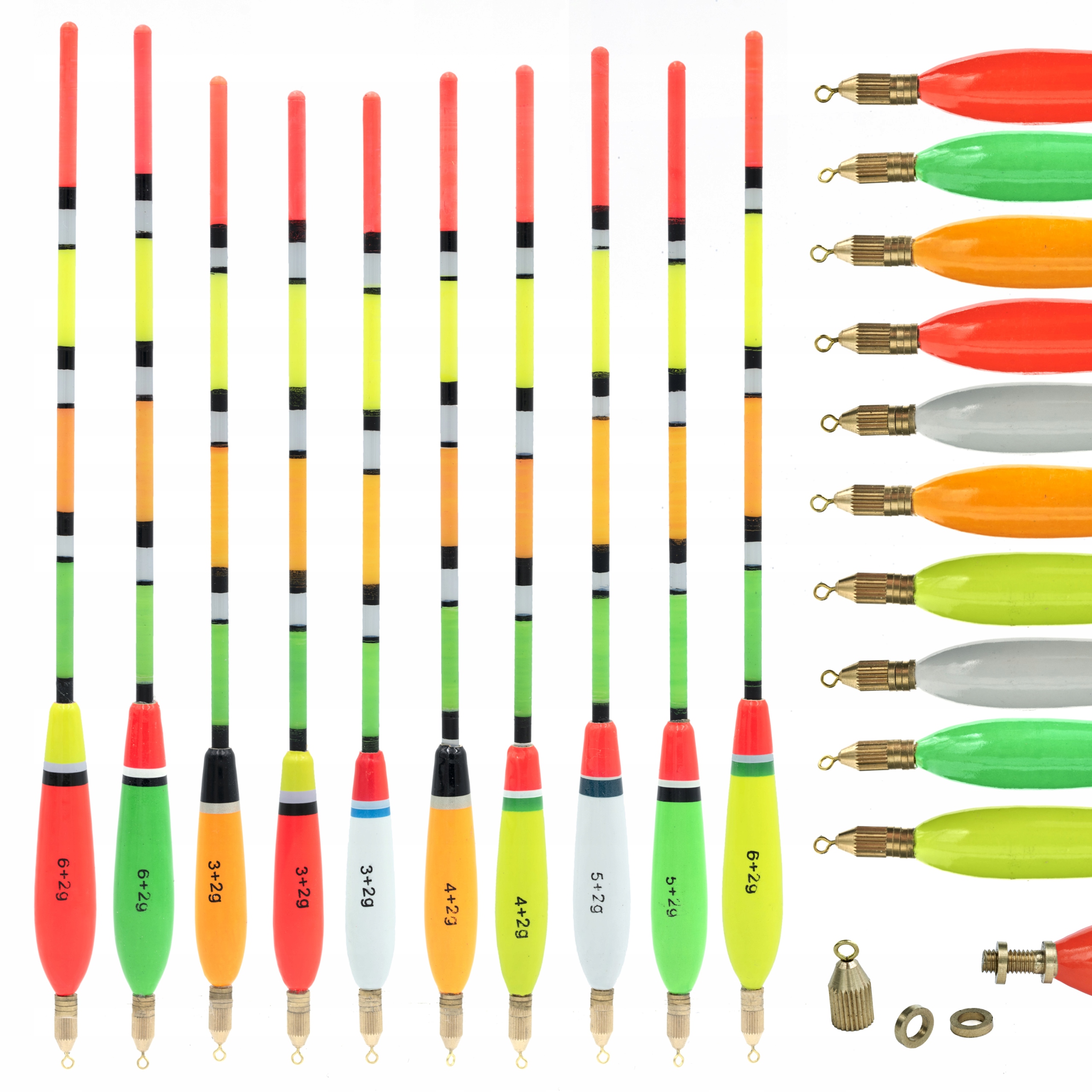 

Zestaw 10 Spławików Przelotowych Balsa 3/4/5/6+2G