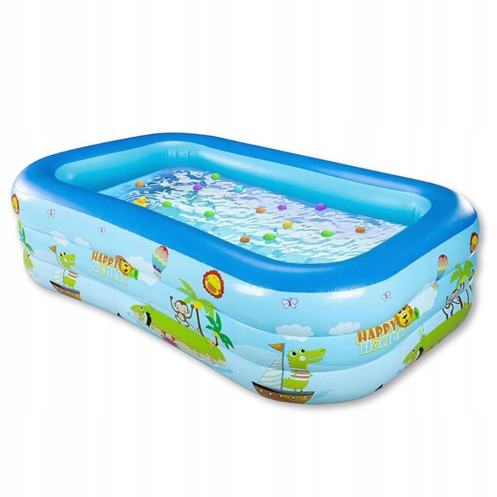 Basen Ogrodowy Dmuchany Duży Rodzinny Dla Dzieci Prostokątny Do Ogrodu