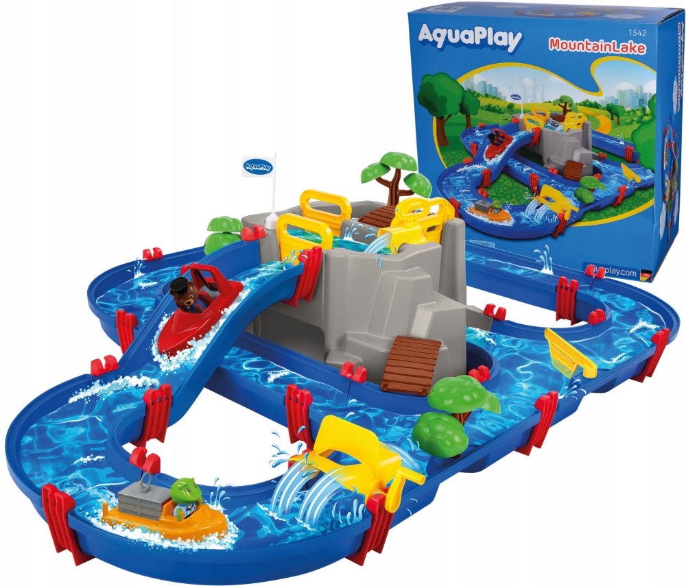 AquaPlay Tor Wodny XXL ogrodowy Górskie jezioro Piaskownica Łódki Figurki