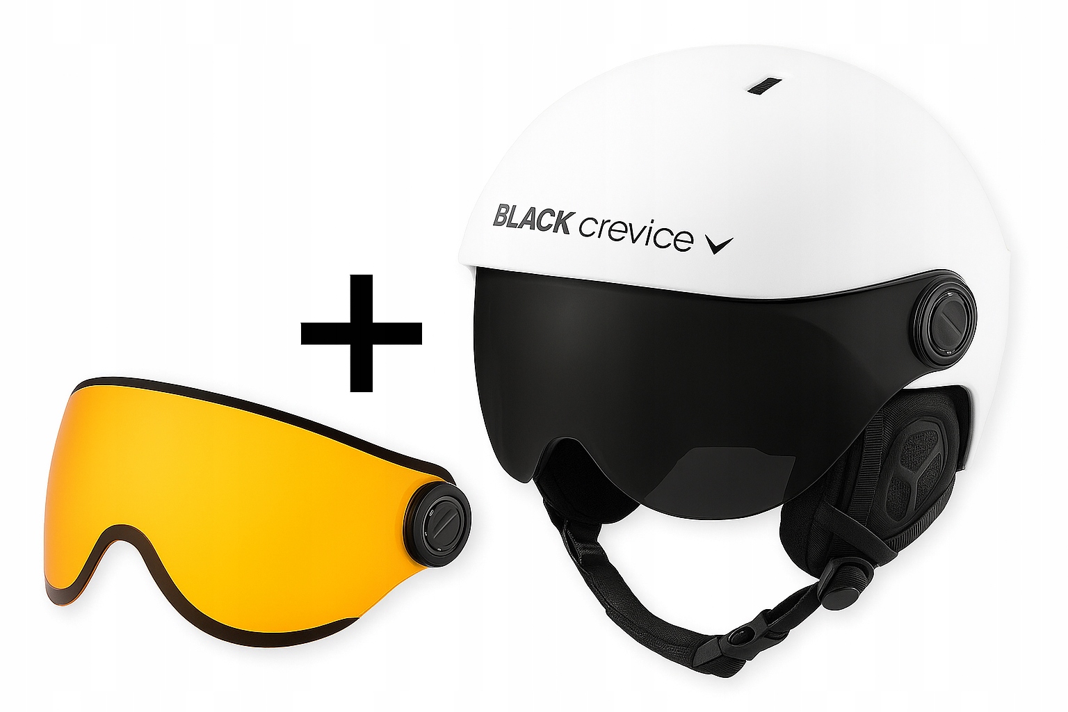 Black Crevice Lyžařská přilba Arlberg Matt White s průzorem S/m 54-57 cm