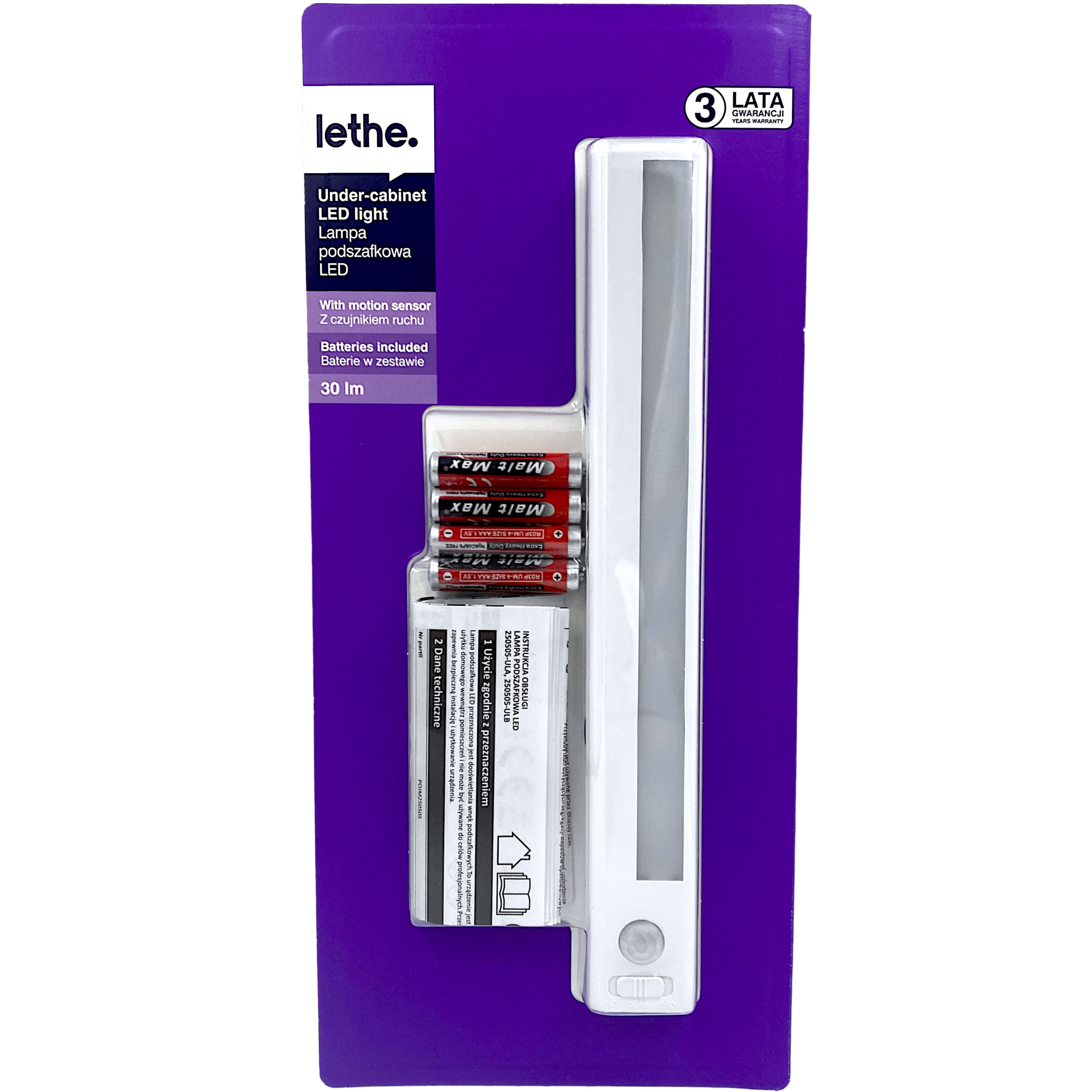 Lethe Led podskrinková lampa s pohybovým senzorom 30lm