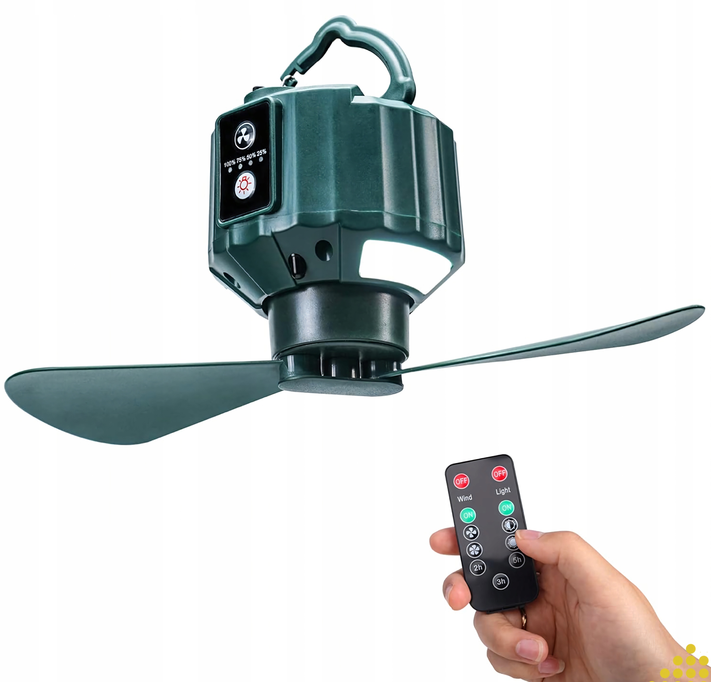 Ventilátor Mini Přenosný Turistický Závěsný Usb Lampička 2V1