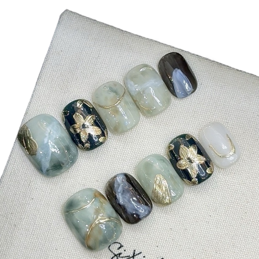 Press On Nails 10 ks Umělé nehty Tipy na opakované použití, M