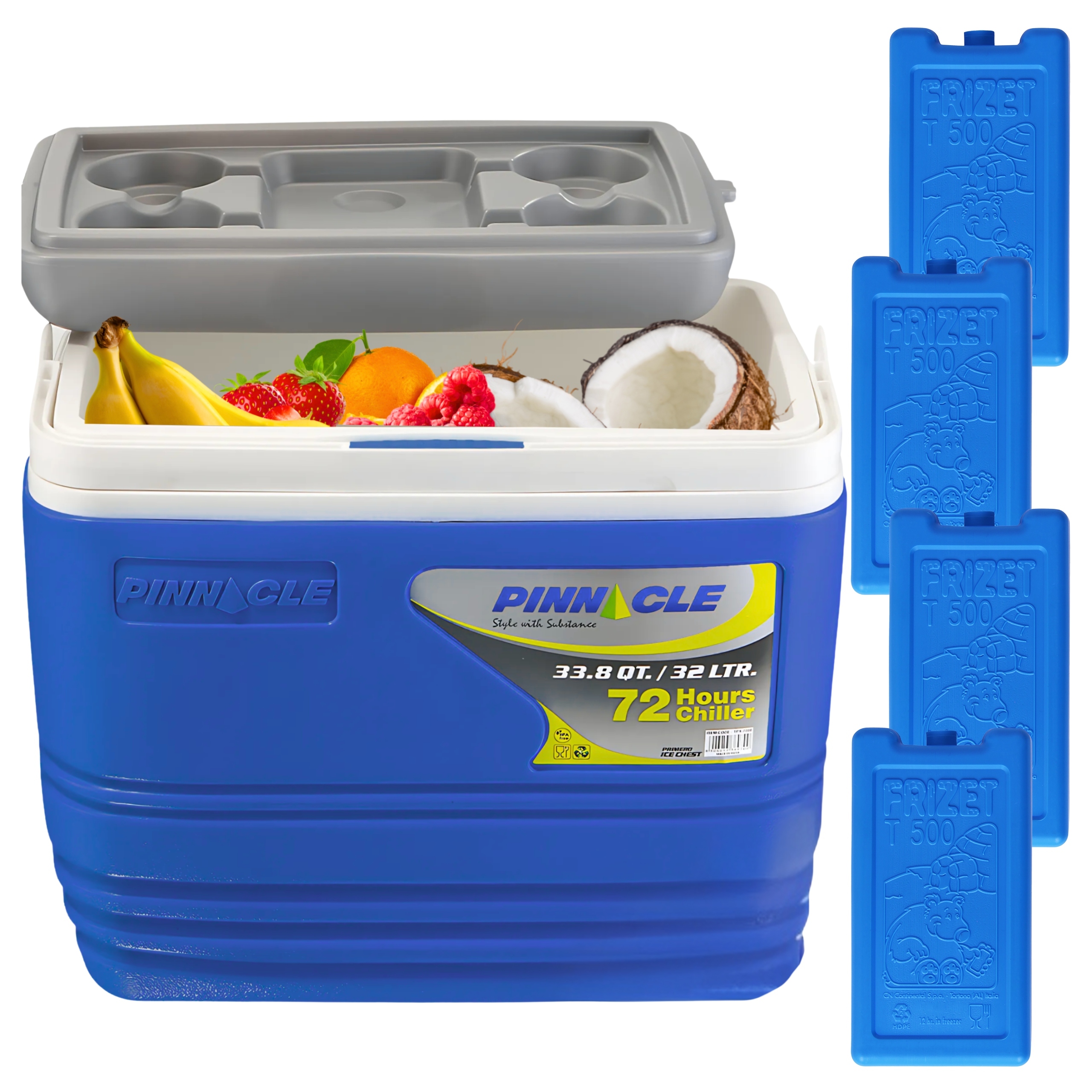 Turistická lednice na vložky Pinnacle TPX7000 32L Granátová, 4 vložky 0,5L